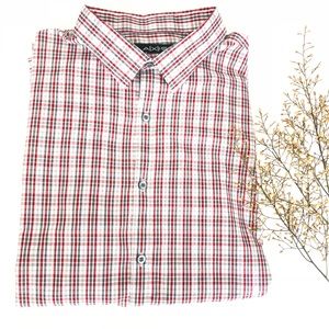 Axist men’s red check plaid button down shirt